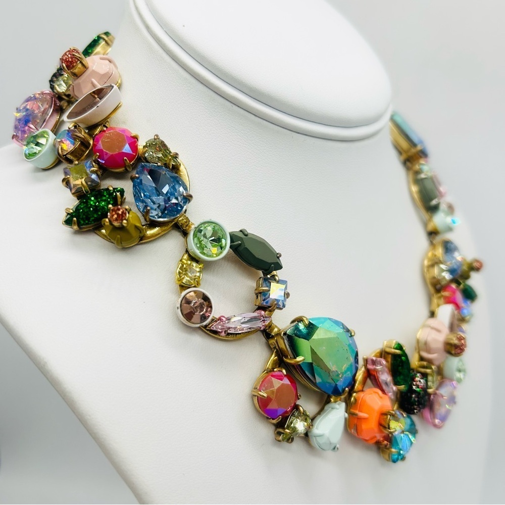 J. Crew Brulee Crystal Wreath Necklace - Picture 2 of 10